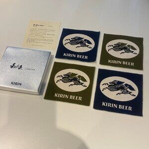 rare KIRIN WAZOME traditional japanese dye coasters fabric beer